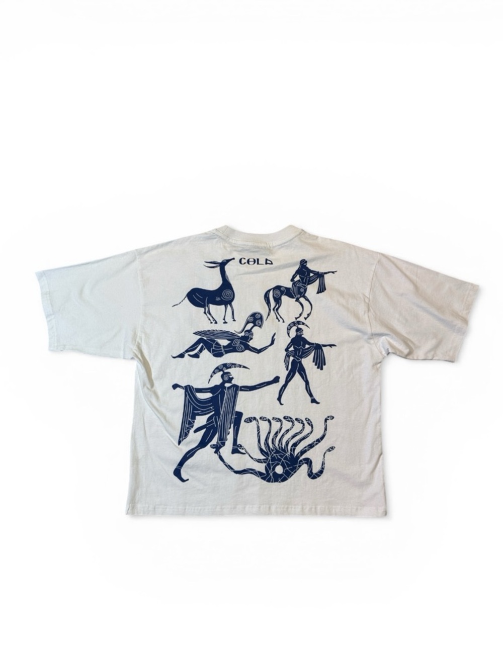 NEW Cold Culture meme S Small white Ancient Greek crewneck oversized t-shirt NWT